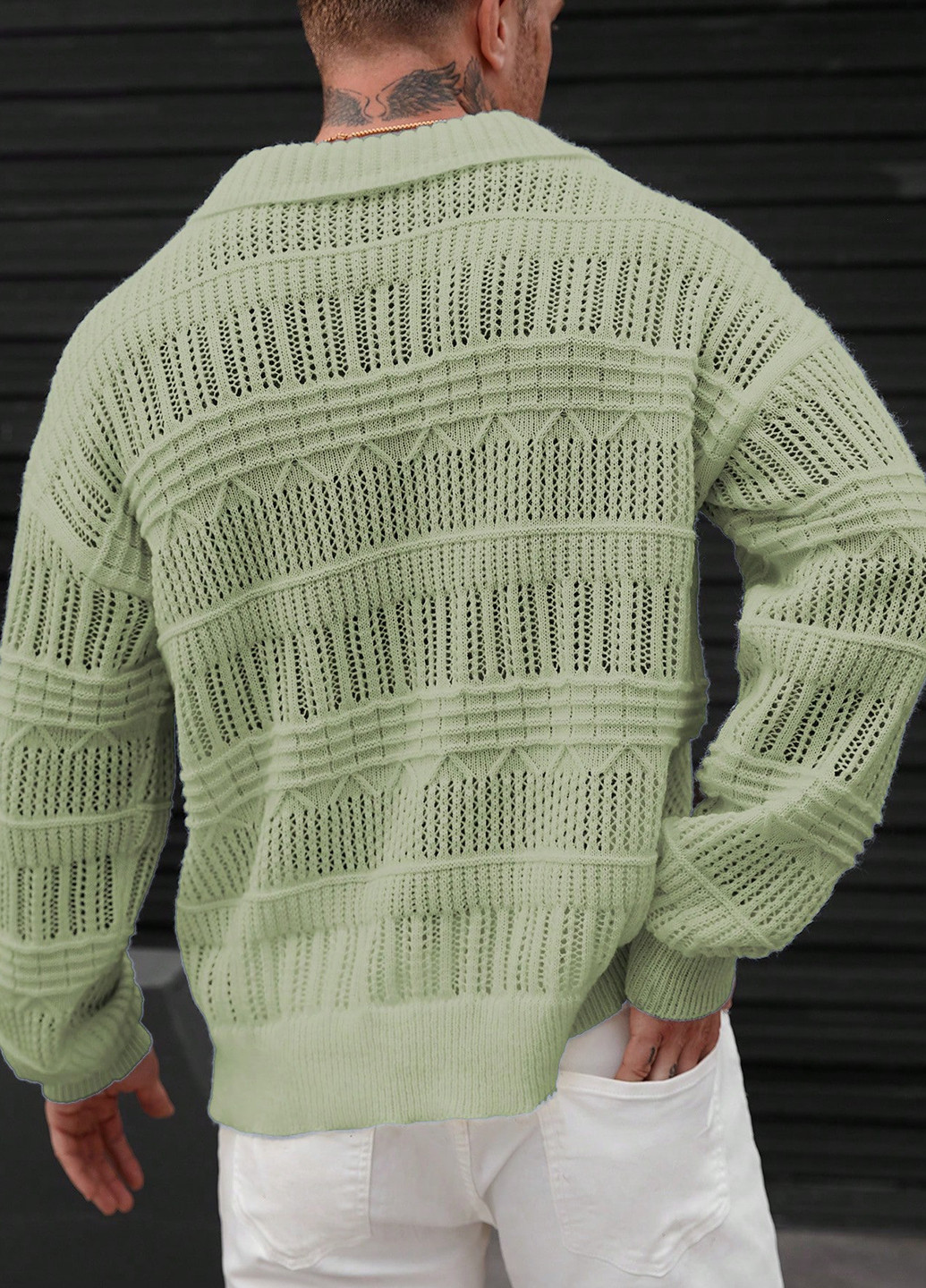 Світло-зелений демісезонний светр SHEIN