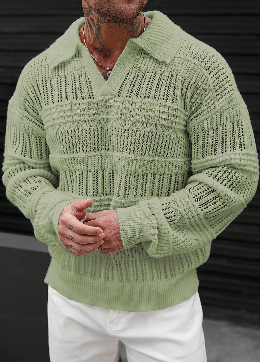 Світло-зелений демісезонний светр SHEIN