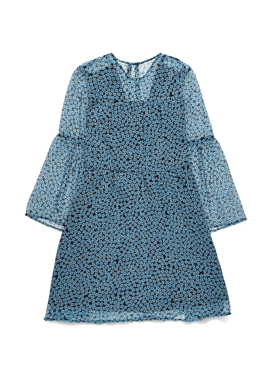 Синее кэжуал платье клеш YAS с цветочным принтом