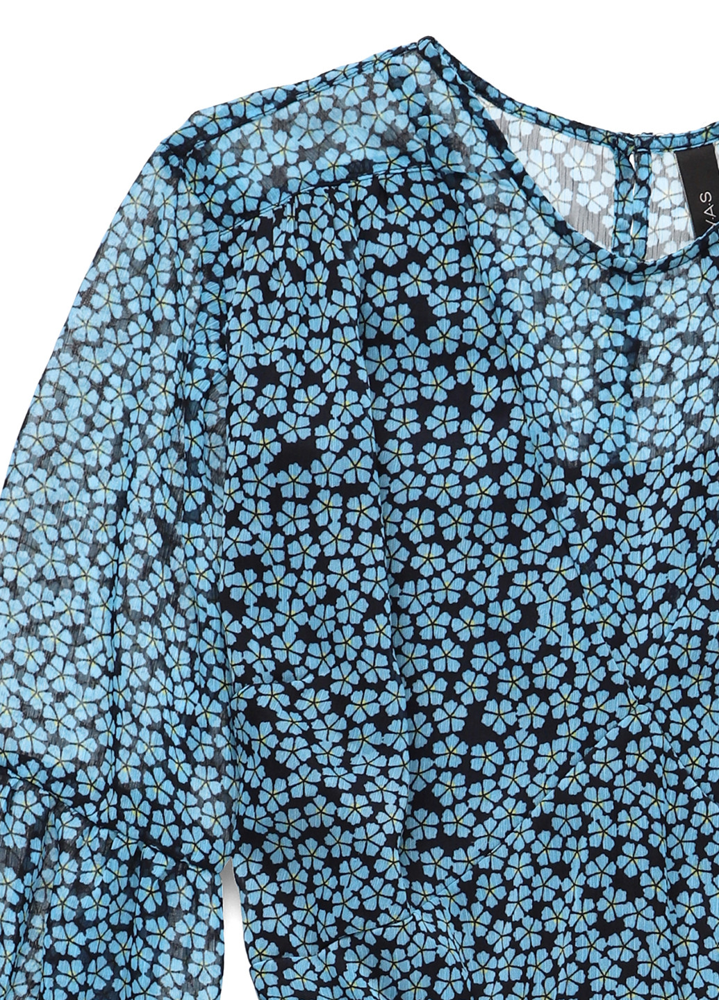 Синее кэжуал платье клеш YAS с цветочным принтом