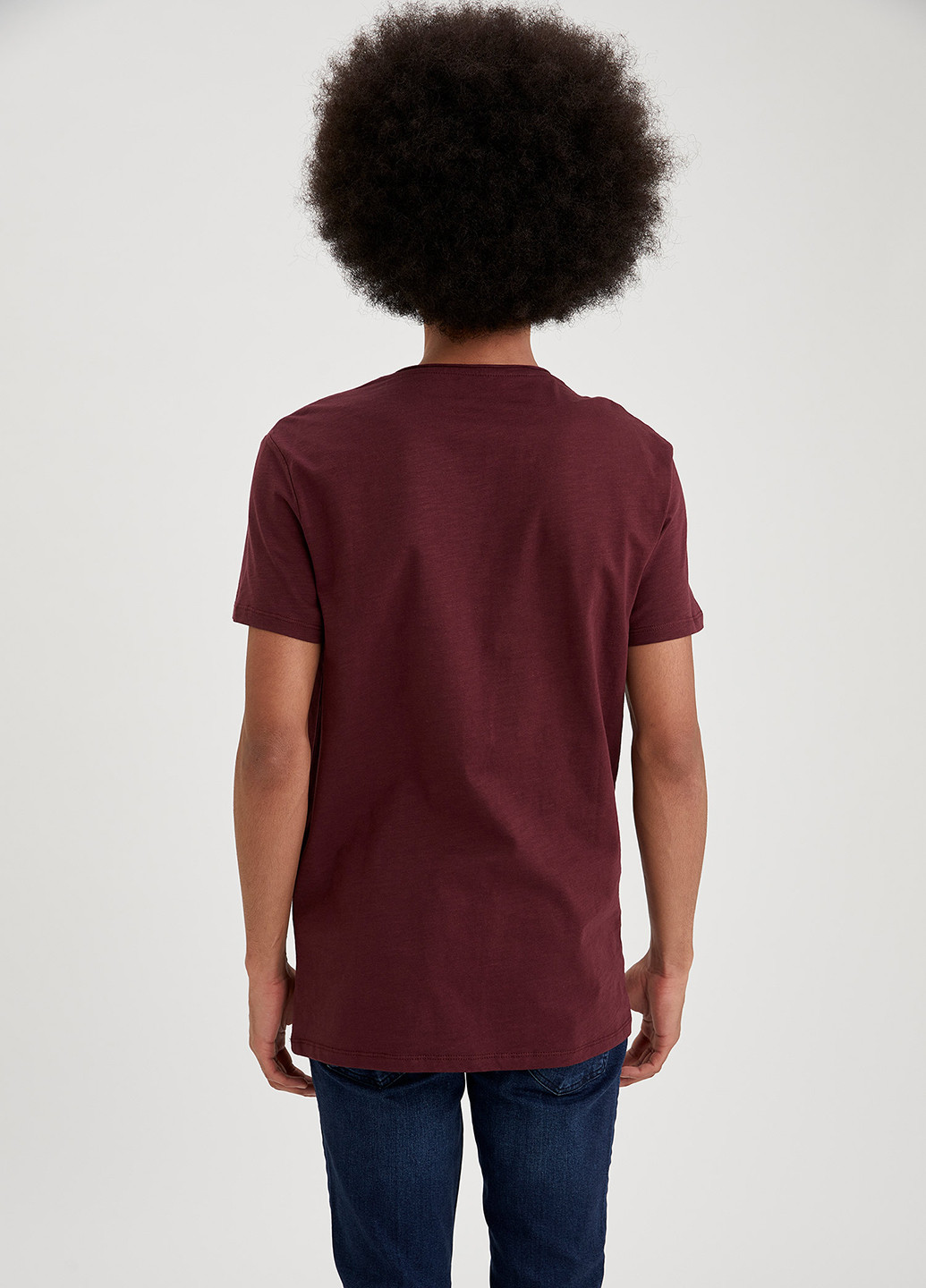 Темно-бордовая летняя футболка DeFacto