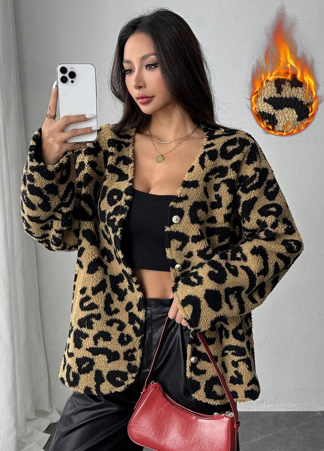 Разноцветный зимний кардиган SHEIN