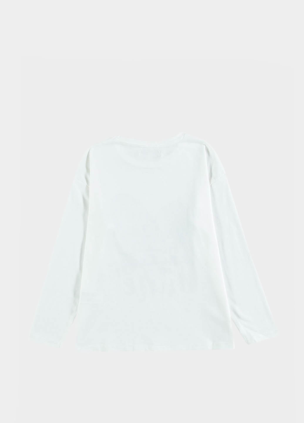 Белый демисезонный кэжуал лонгслив Piazza Italia с рисунком