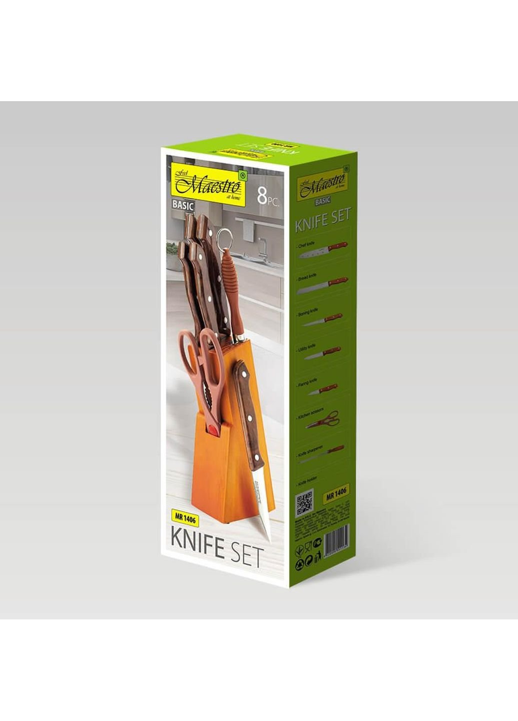 Набор кухонных ножей MR-1406 8 предметов Maestro комбинированные,