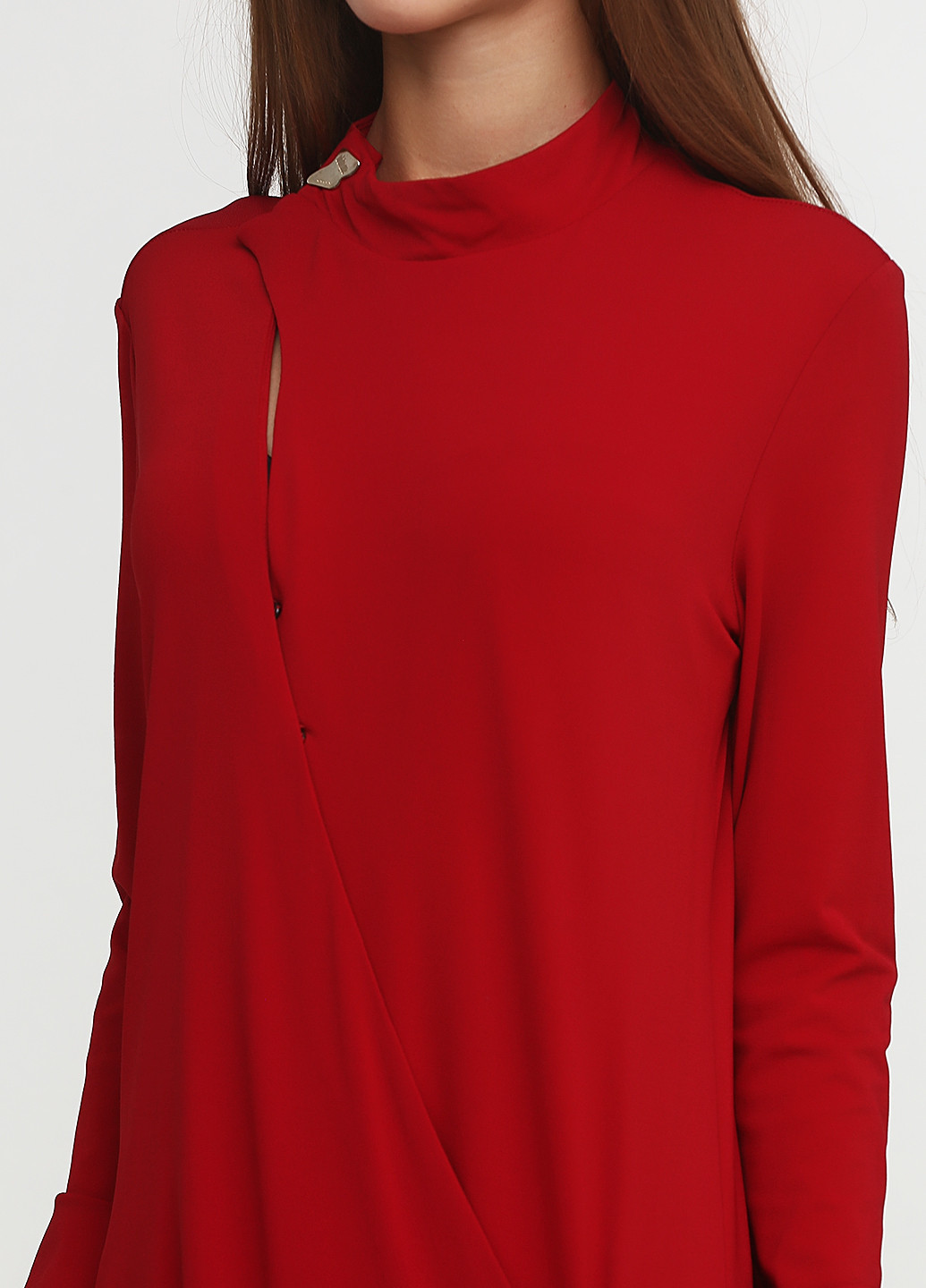 Красное кэжуал платье Oblique однотонное