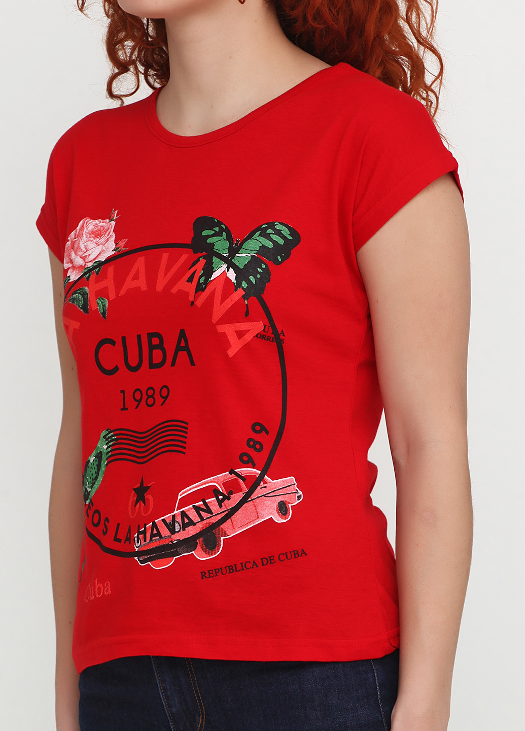 Красная летняя футболка Carla Mara