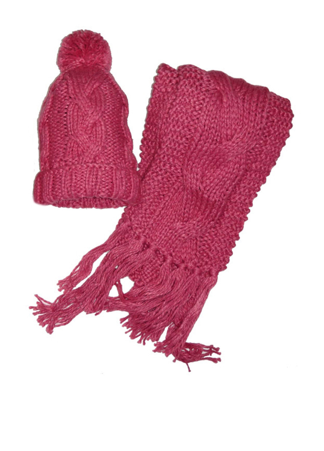 Малиновый демисезонный комплект (шапка, шарф) Wojcik