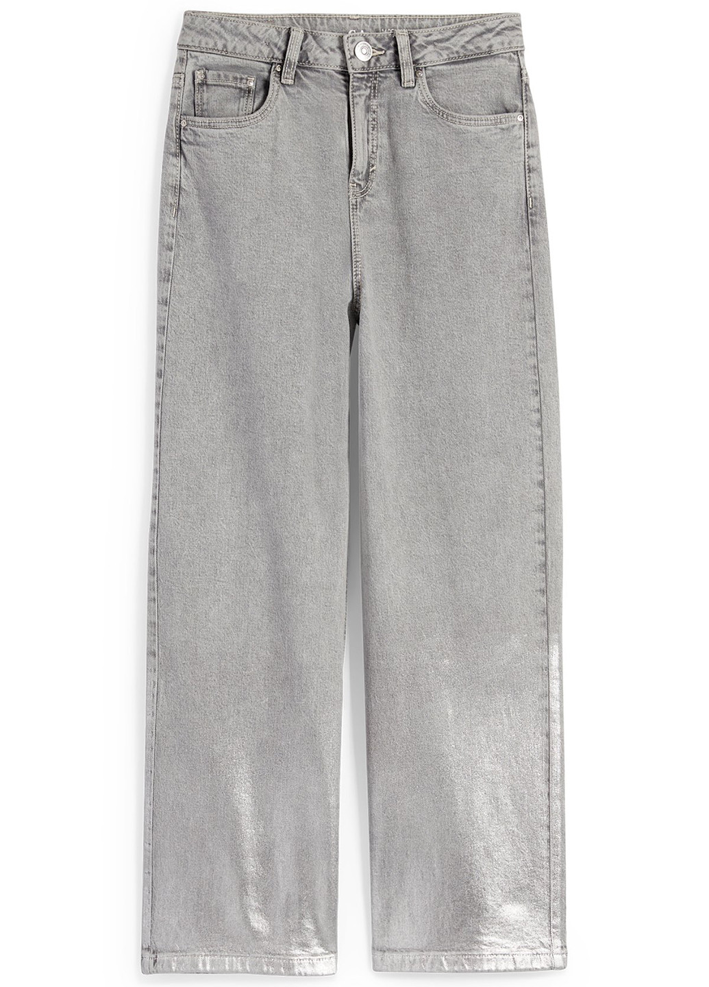 Светло-серые демисезонные мешковатые, прямые джинсы C&A