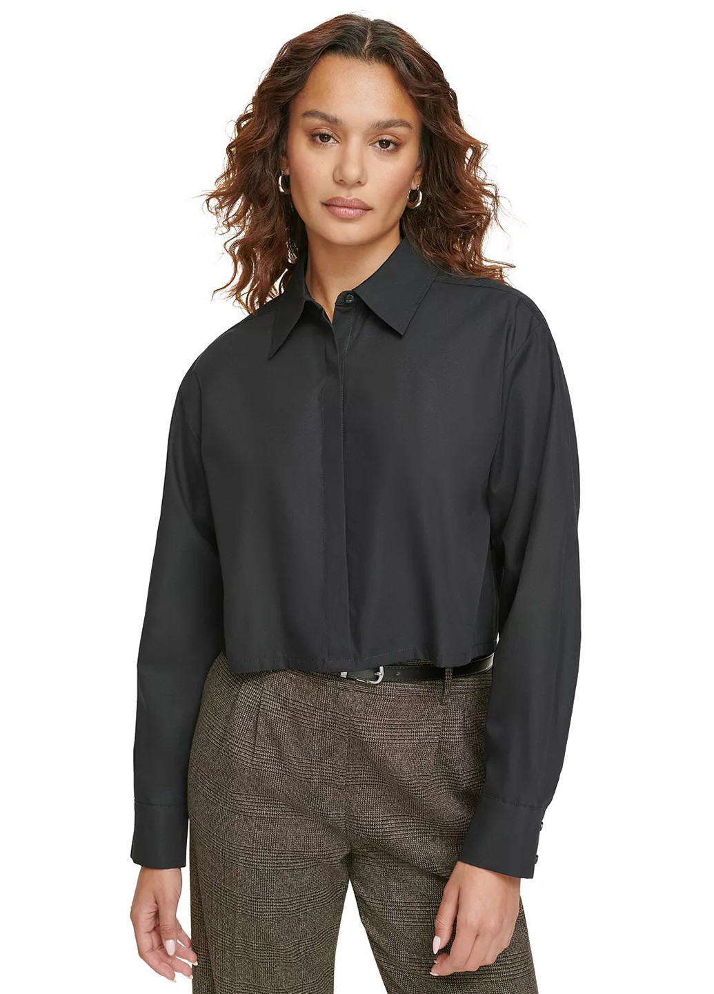 Черная кэжуал рубашка однотонная Calvin Klein