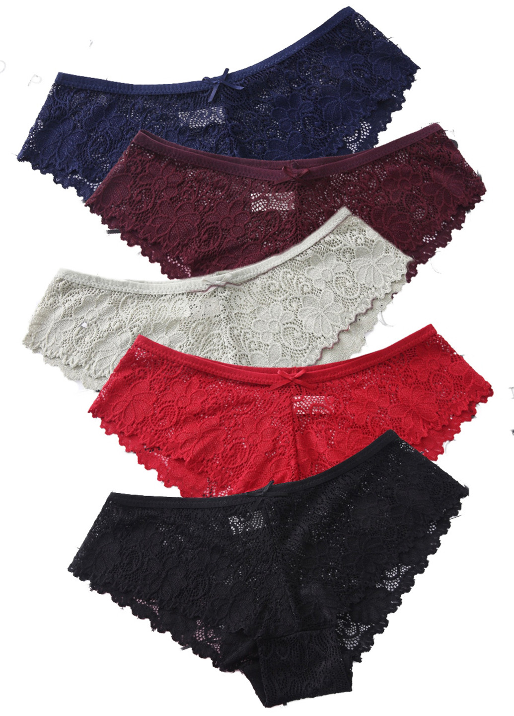 Трусы (5 шт.) Woman Underwear бразилиана однотонные комбинированные повседневные нейлон
