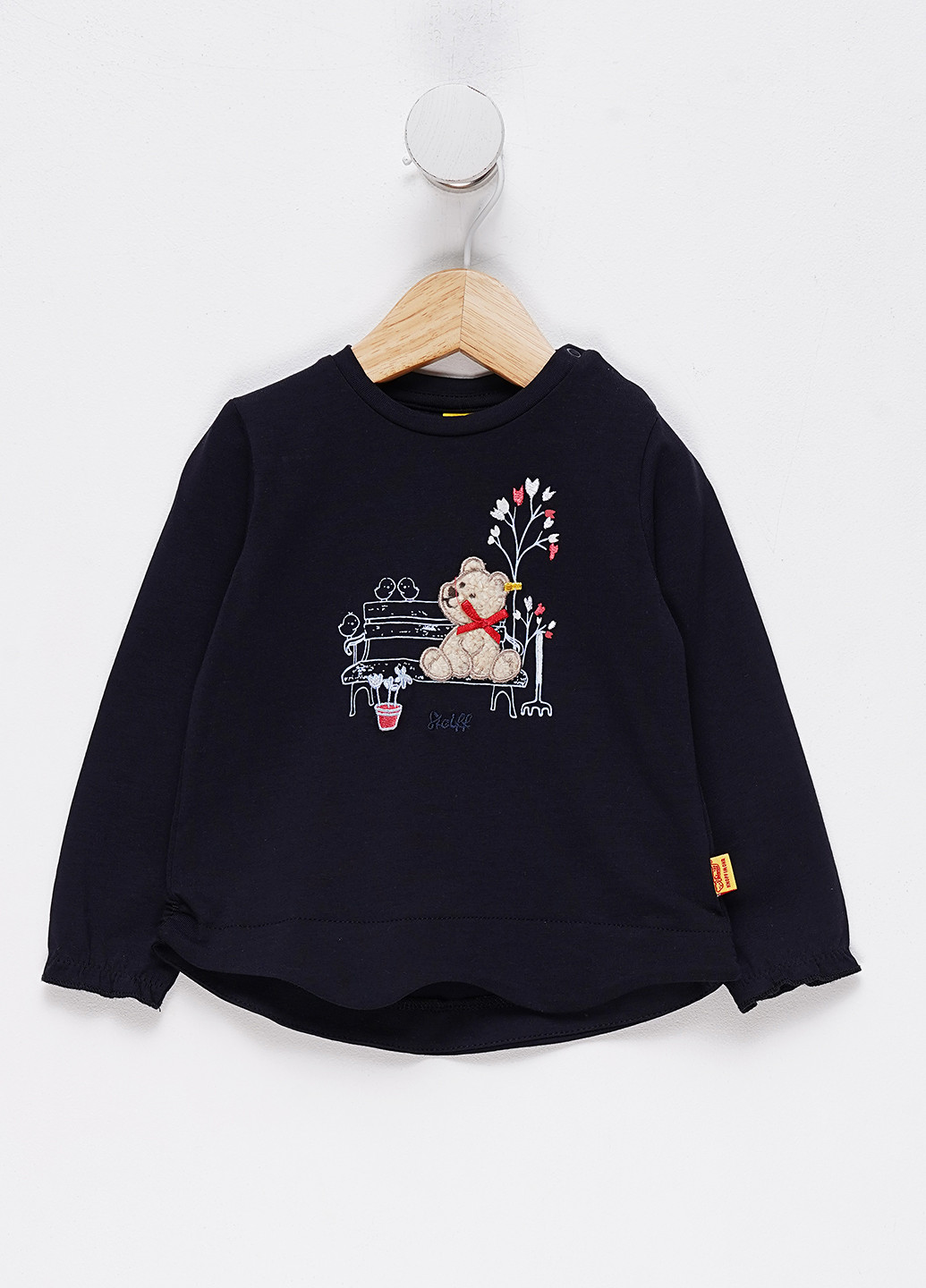 Темно-синий демисезонный кэжуал лонгслив Steiff однотонный