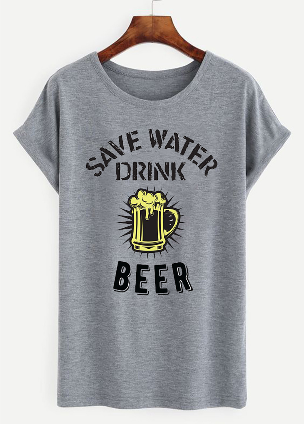 Серая футболка серая мужская drink beer Zuzu