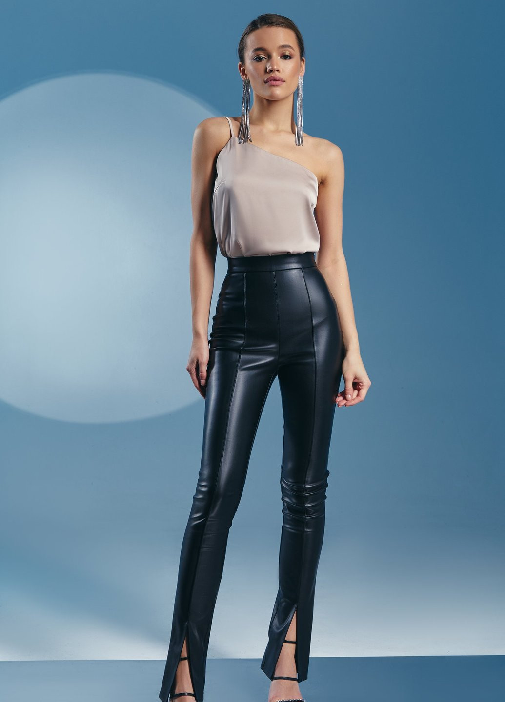 Штани з розрізами з еко-шкіри Gepur (253141876)