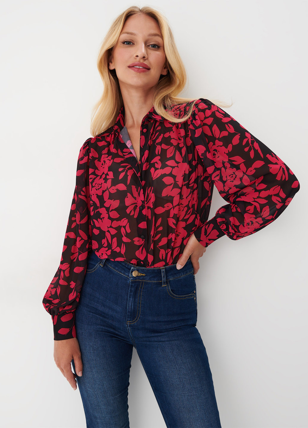 Комбинированная блуза Mohito