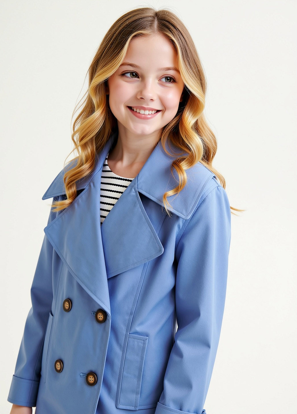 Голубое Кэжуал полупальто двубортное Reserved однотонное