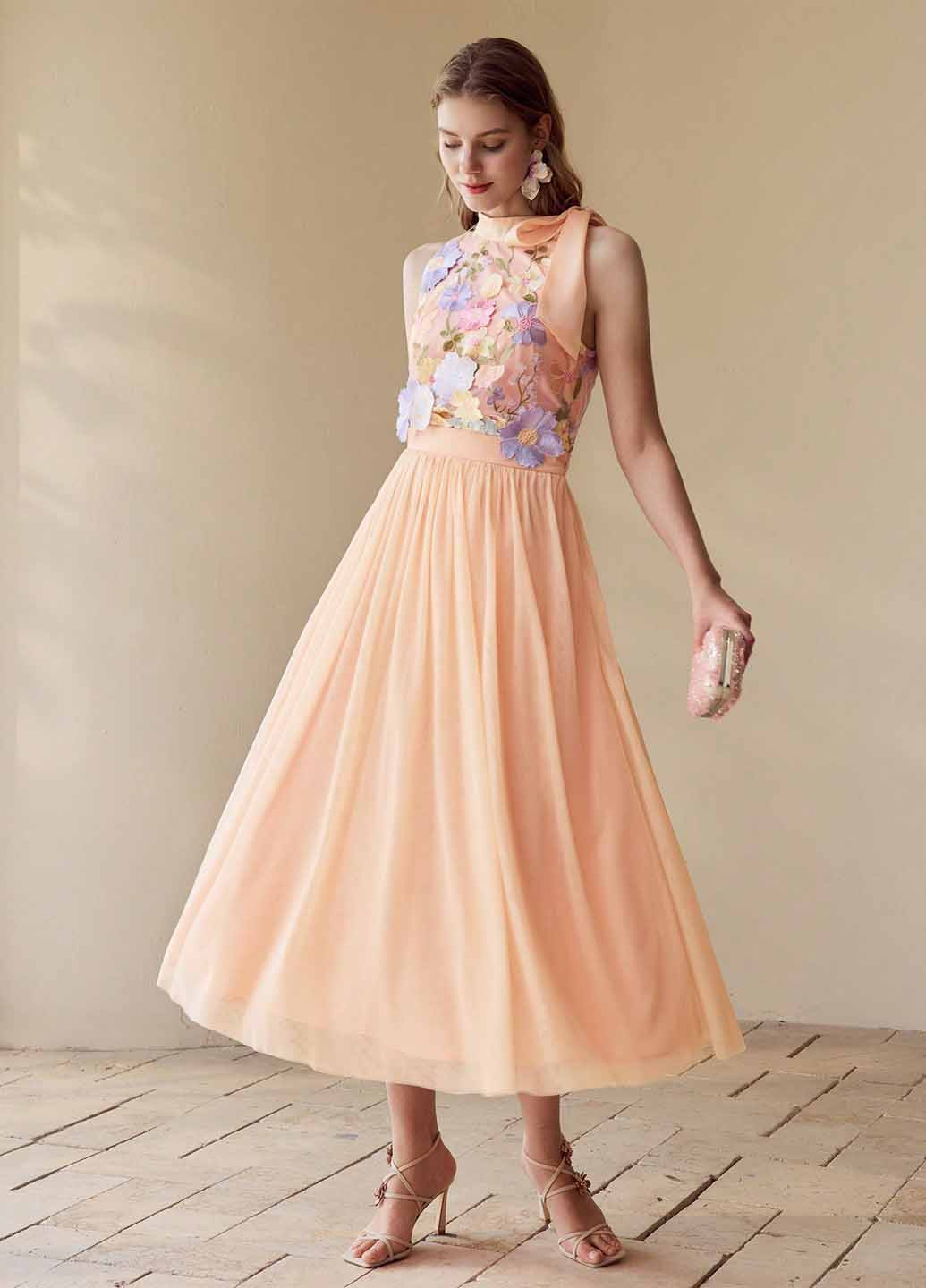 Оранжевая кэжуал однотонная юбка SHEIN