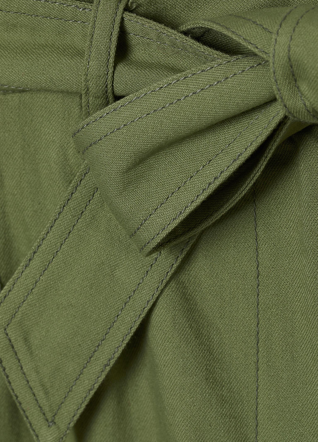 Зеленые кэжуал демисезонные карго брюки H&M