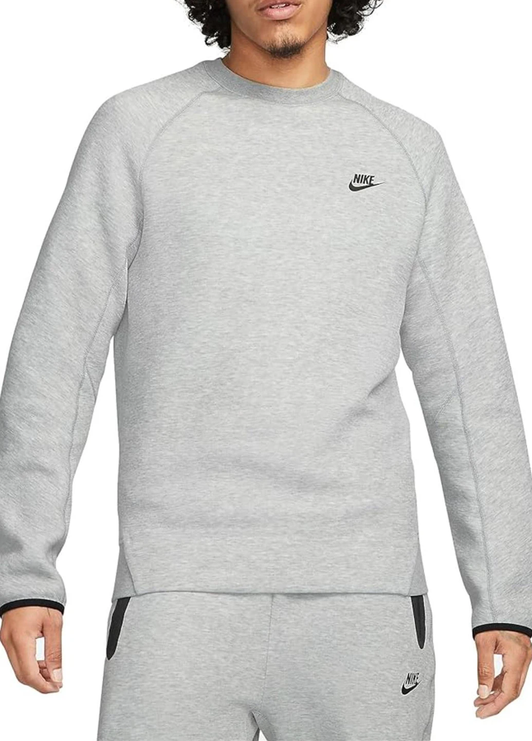 Серый свитшот fb7916-063 Nike меланж вышивка (319353103)