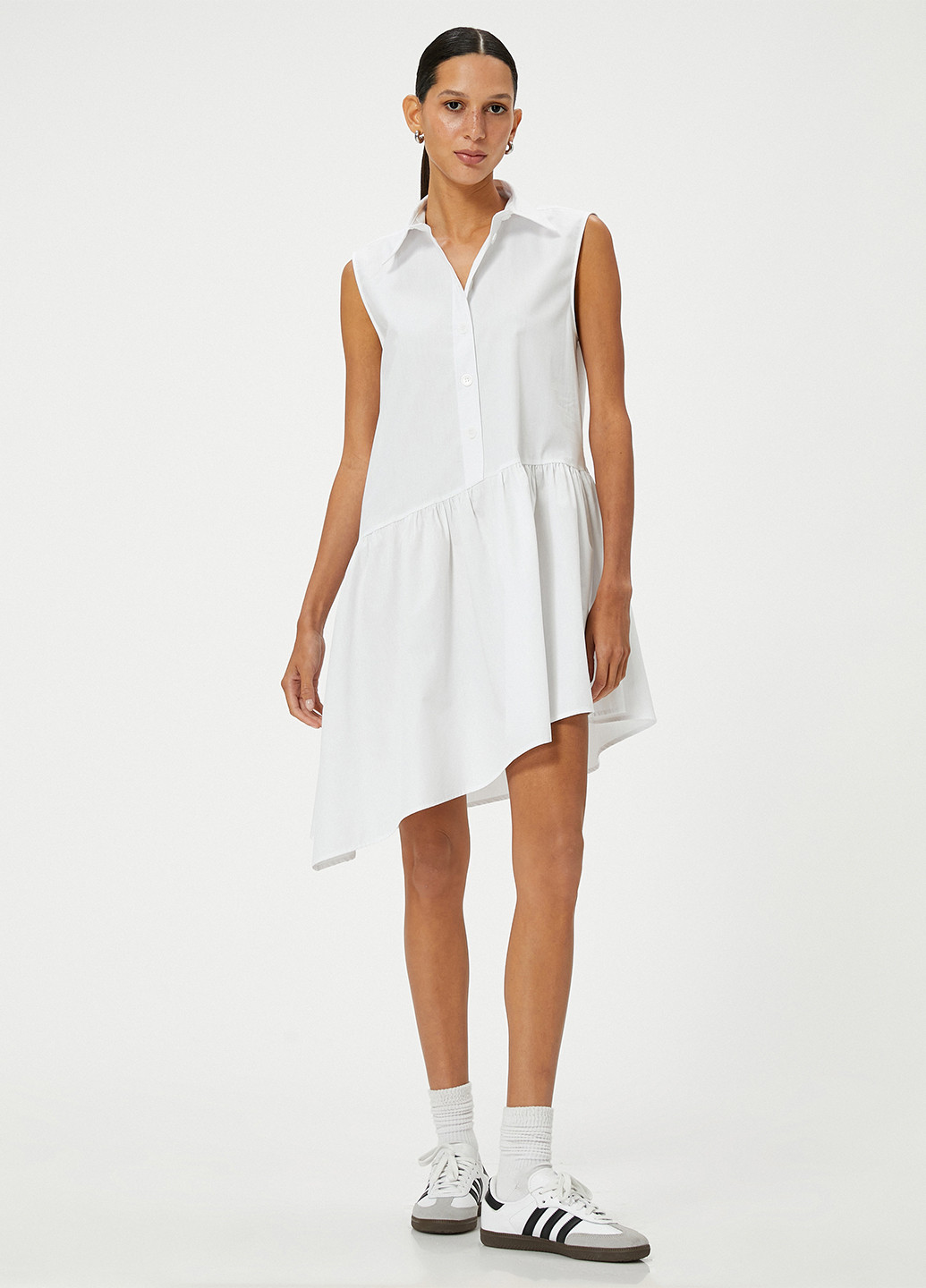 Білий кежуал сукня сукня-сорочка KOTON однотонна