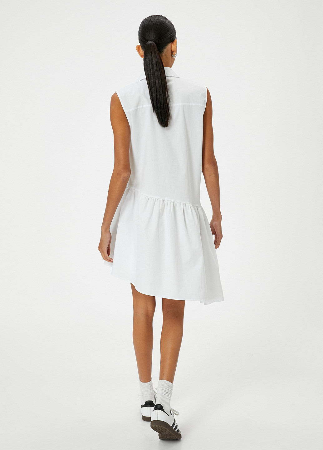 Білий кежуал сукня сукня-сорочка KOTON однотонна