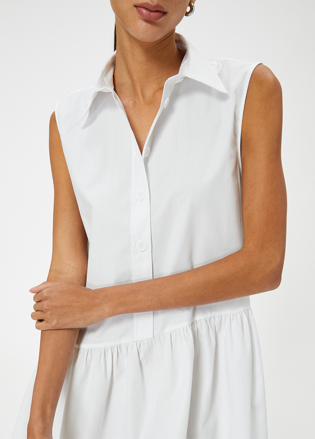 Білий кежуал сукня сукня-сорочка KOTON однотонна