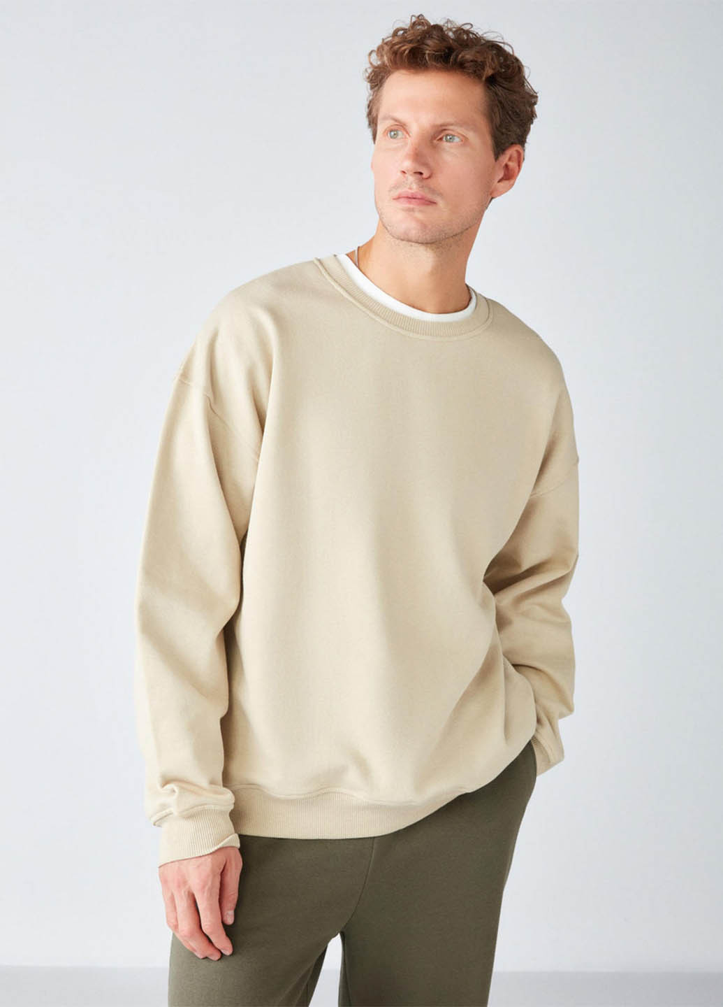 Бежевий світшот Grimelange однотонний без декору (328720260)