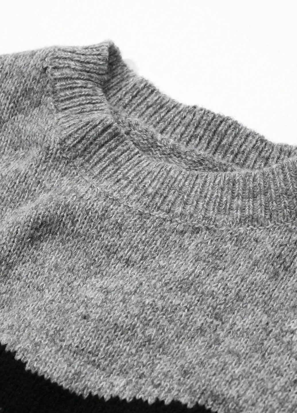 Серое кэжуал платье платье-свитер SHEIN меланжевое