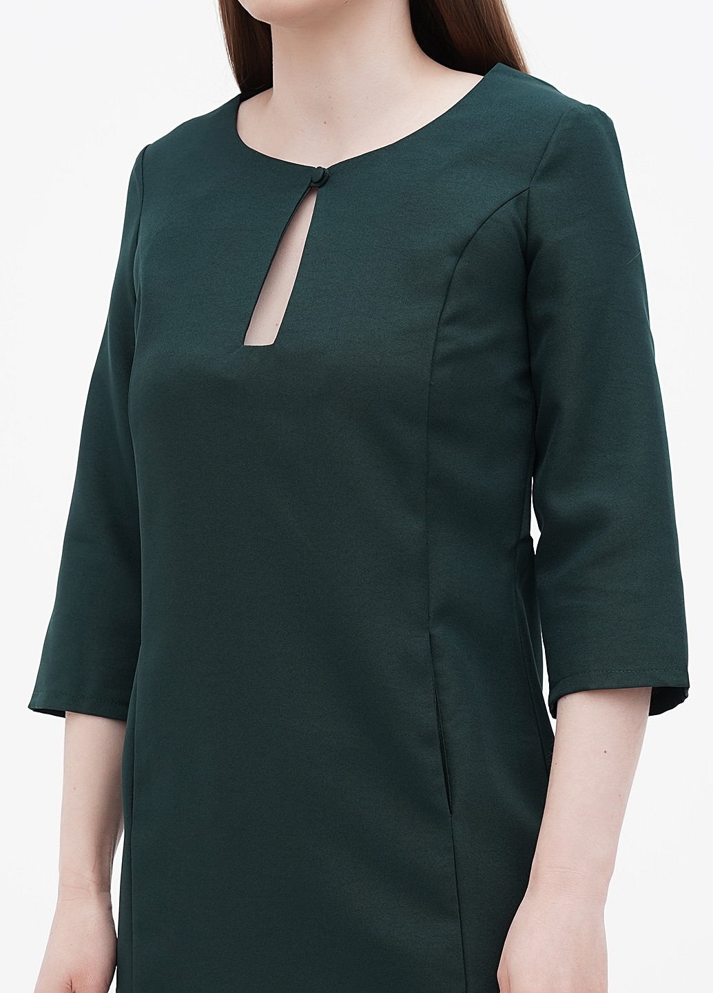 Темно-зеленое кэжуал платье футляр Rebecca Tatti однотонное