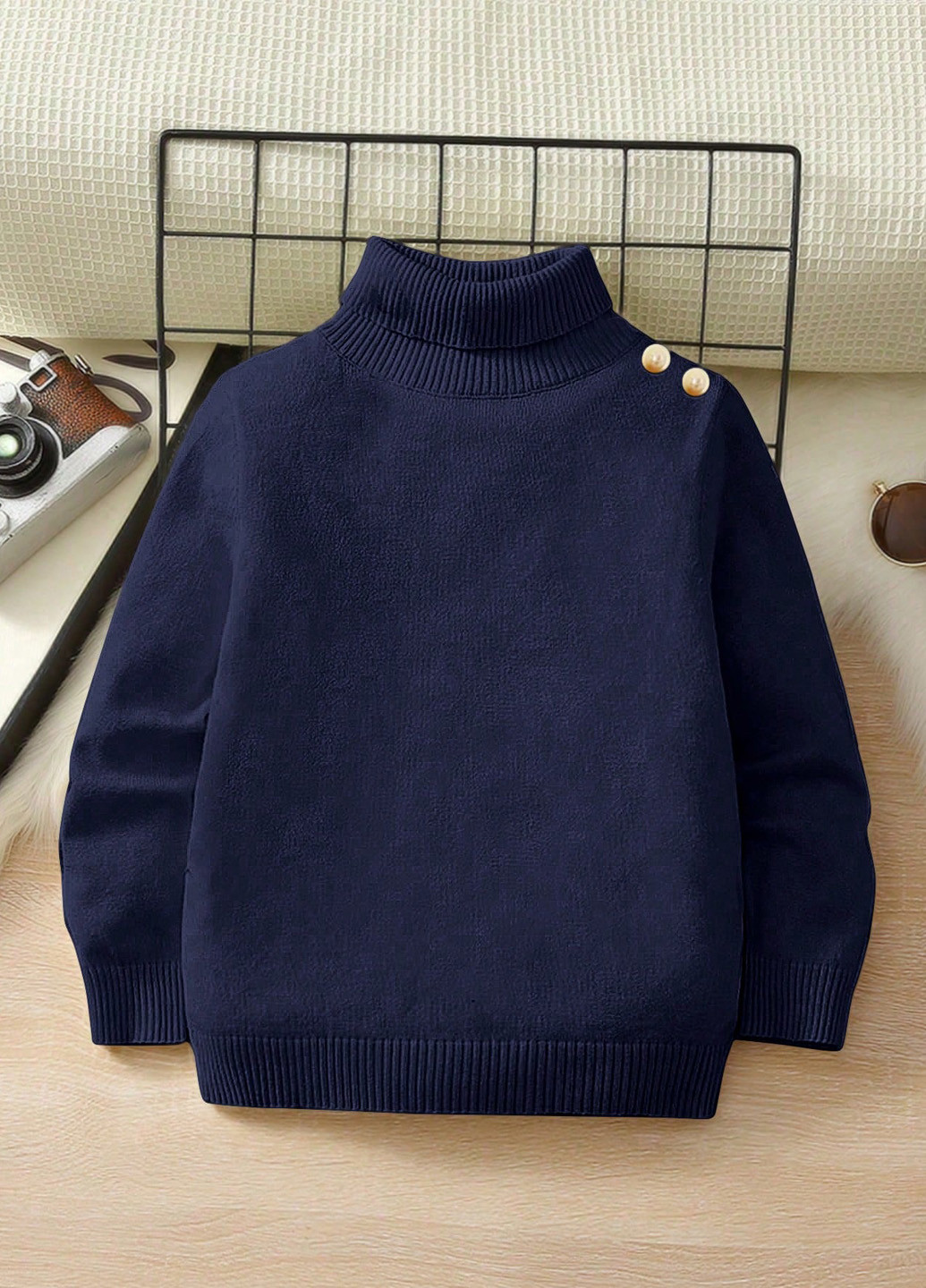 Темно-синий демисезонный свитер SHEIN