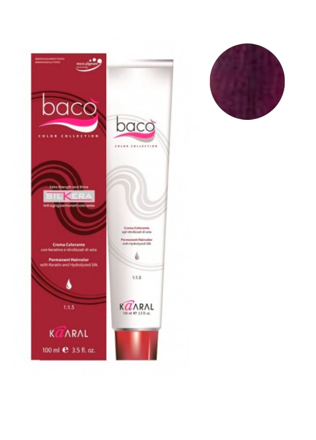Фарба для волосся Baco Color Hair-Dye 5.20 Світлий фіолетовий каштан Kaaral (88094782)