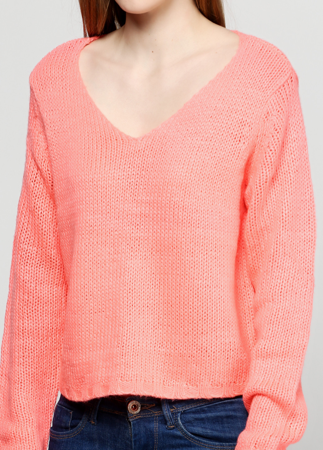 Оранжевый демисезонный пуловер пуловер Long Island