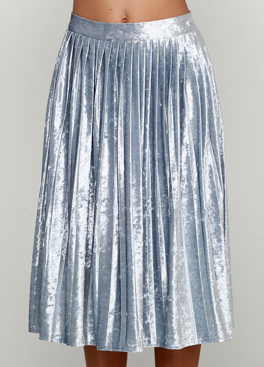 Голубая кэжуал однотонная юбка Carica плиссе