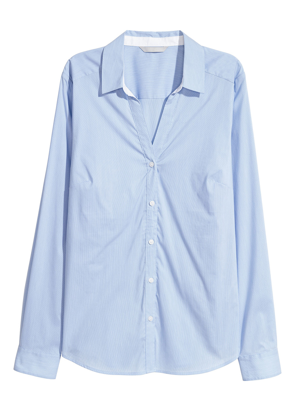 Сорочка H&M однотонна блакитна кежуал трикотаж, бавовна