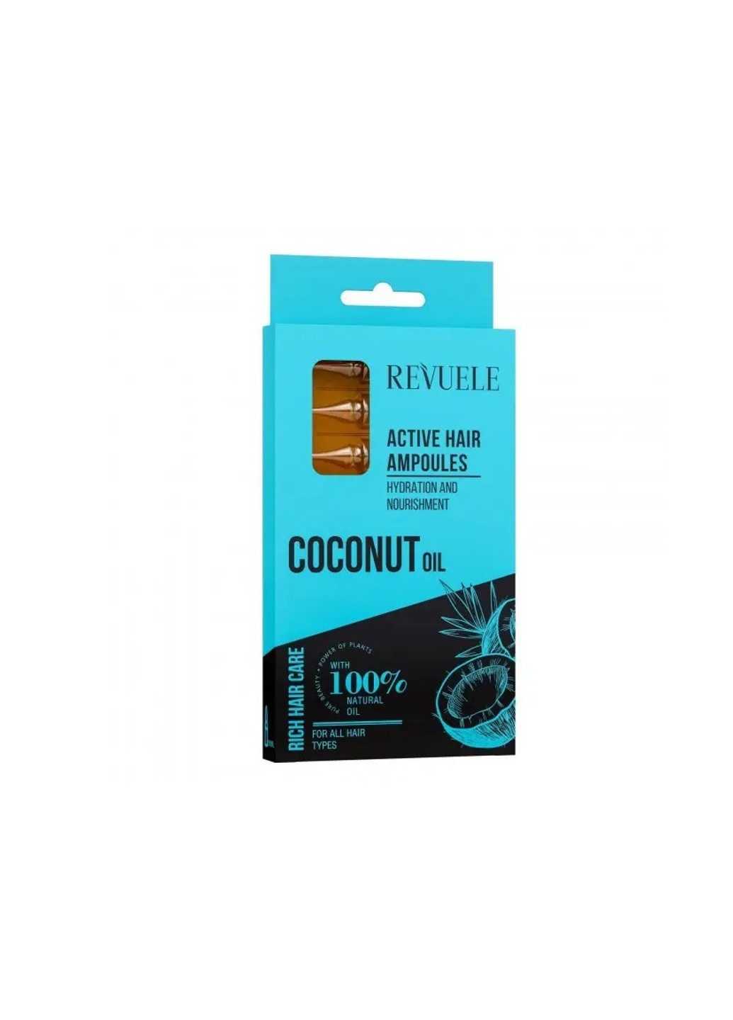 Активный комплекс для волос в ампулах Кокосовое масло 8х5 мл REVUELE (256164552)