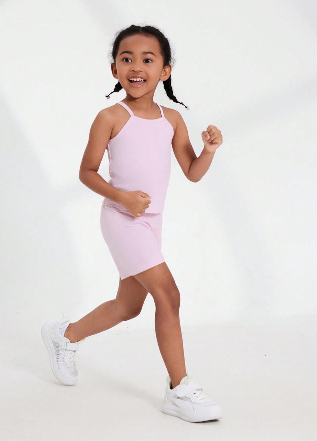 Светло-розовый летний костюм (майка, шорты) SHEIN