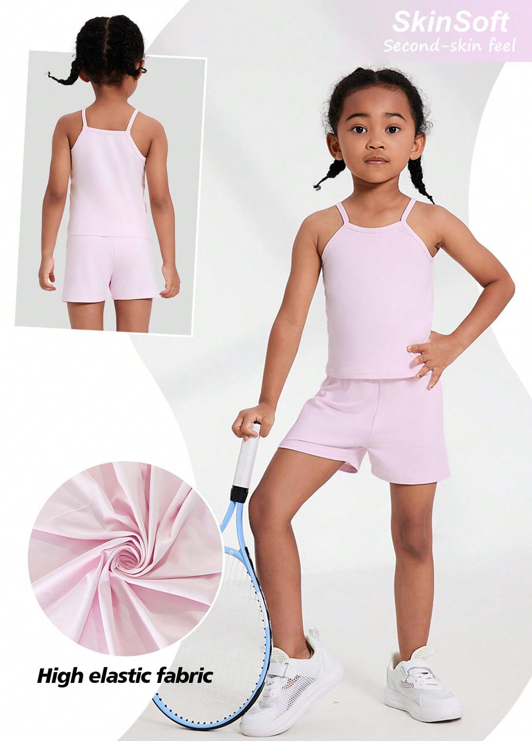 Светло-розовый летний костюм (майка, шорты) SHEIN