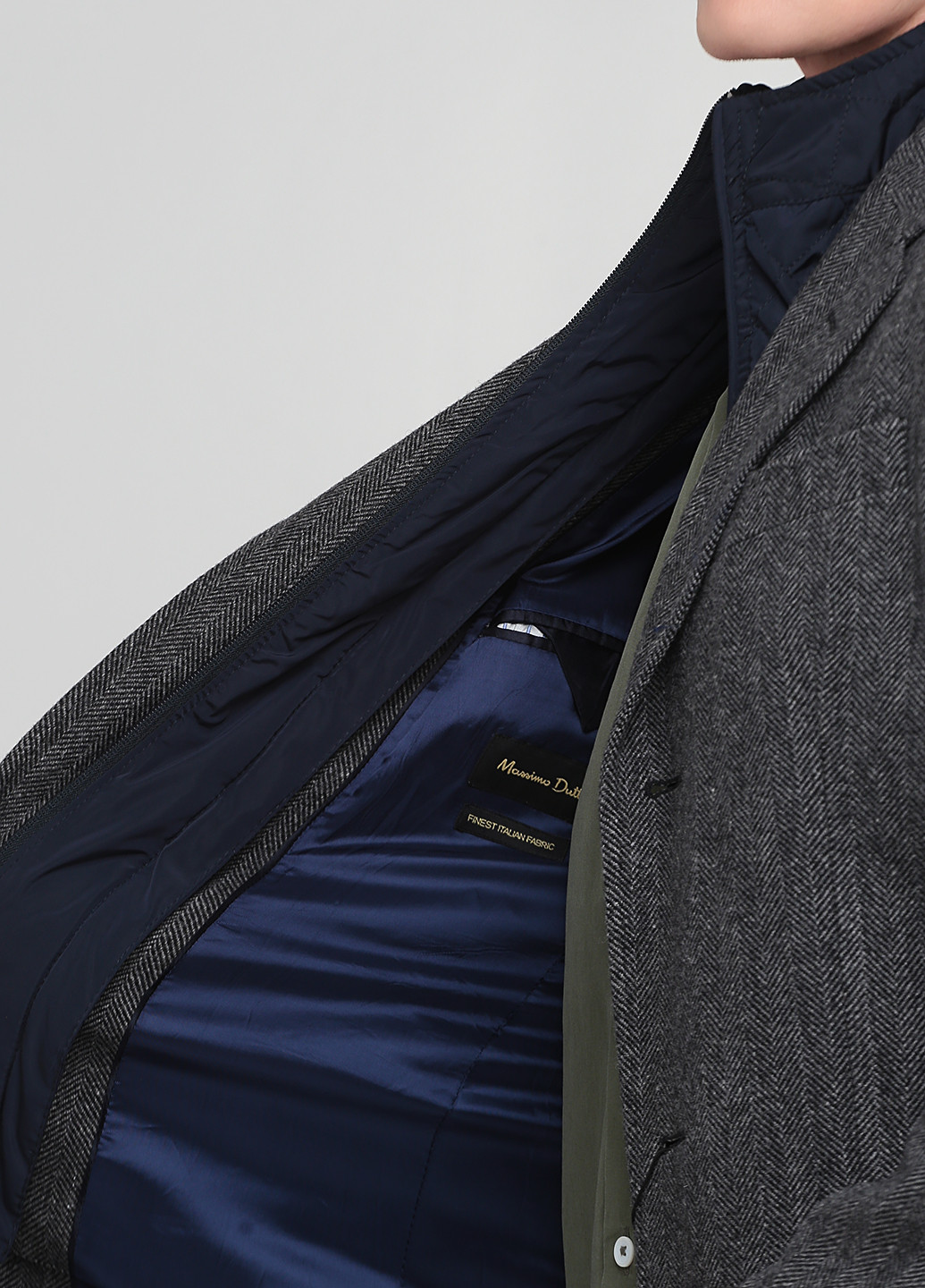 Темно-сіре демісезонне Пальто однобортне Massimo Dutti