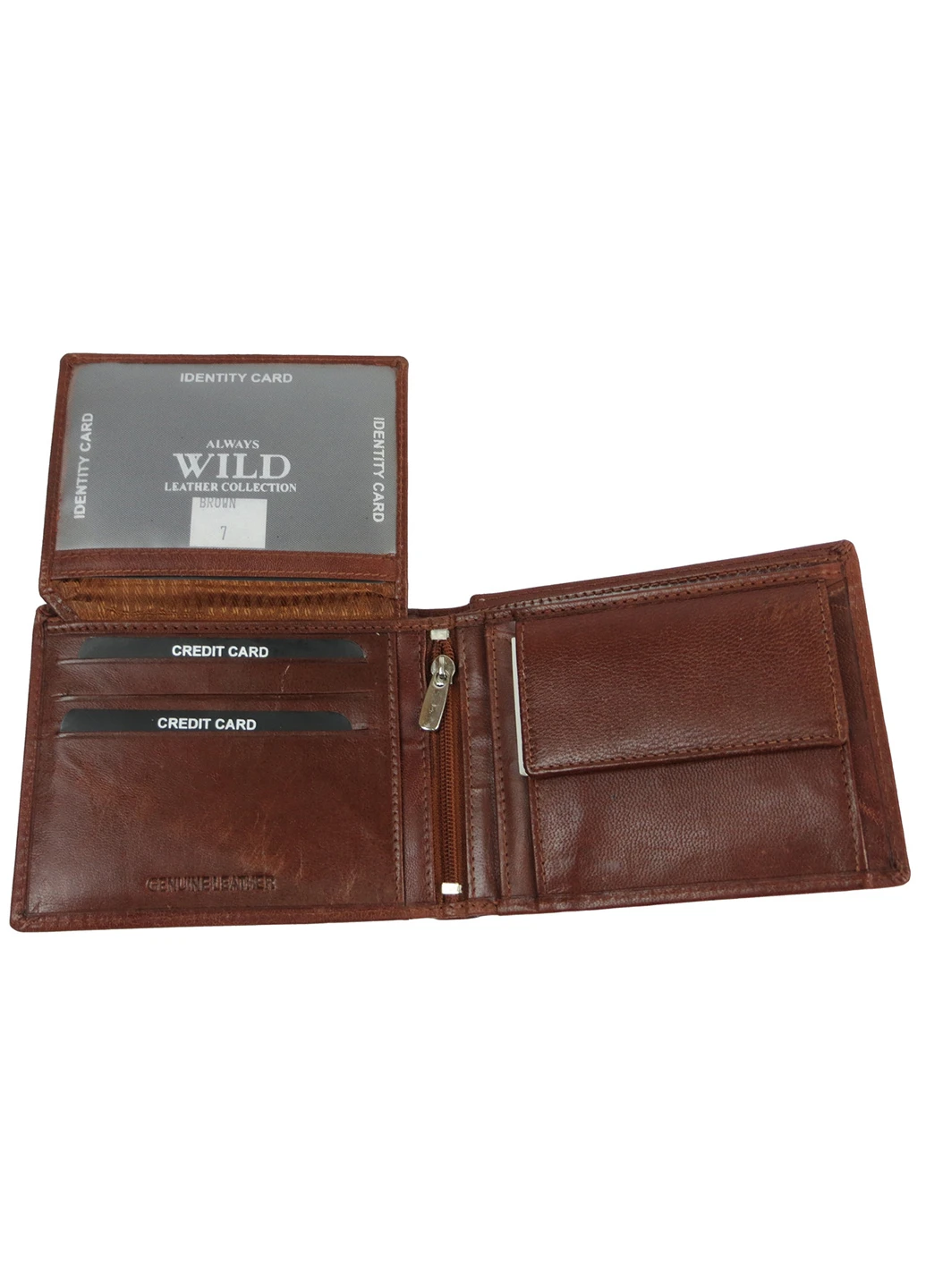 Чоловіче шкіряне портмоне 12,5х2,5х10 см Always Wild (233421087)