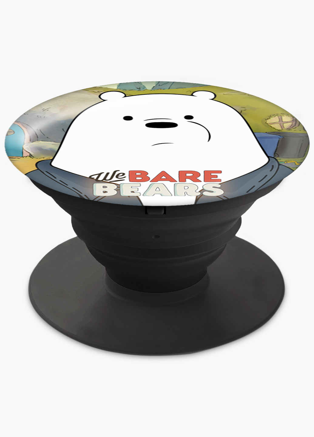 Попсокет (Popsockets) тримач для смартфону Вся правда про ведмедів (We Bare Bears) (8754-2895) Чорний MobiPrint (229014732)