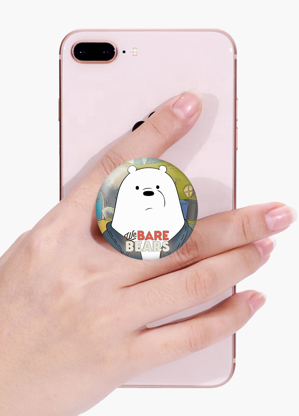 Попсокет (Popsockets) тримач для смартфону Вся правда про ведмедів (We Bare Bears) (8754-2895) Чорний MobiPrint (229014732)