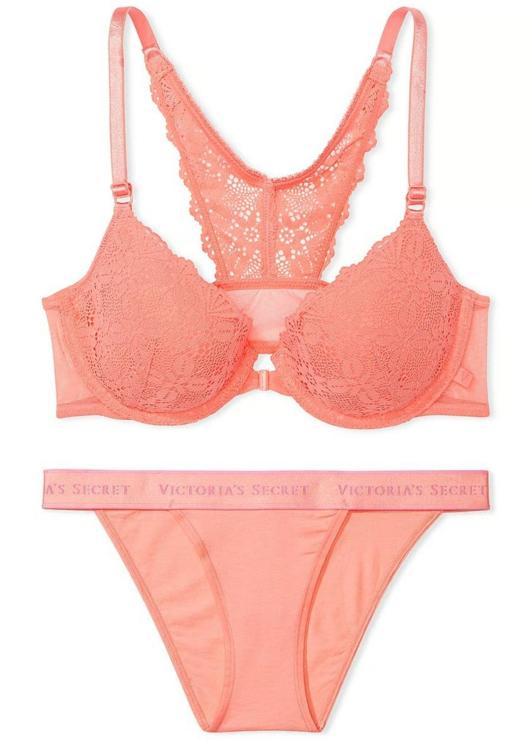 Оранжевый демисезонный комплект (бюстгальтер, трусики) Victoria's Secret