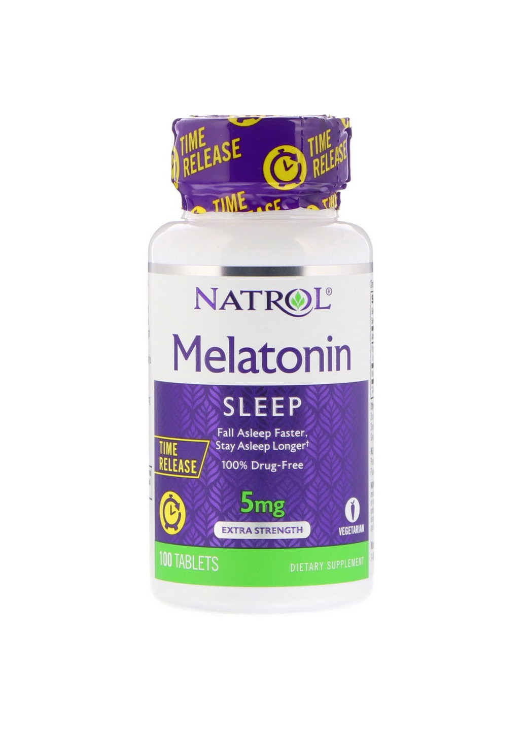 Мелатонин, Медленное Высвобождение, С Повышенной Силой Действия, 5 мг,, 100 таблеток Natrol (255409950)