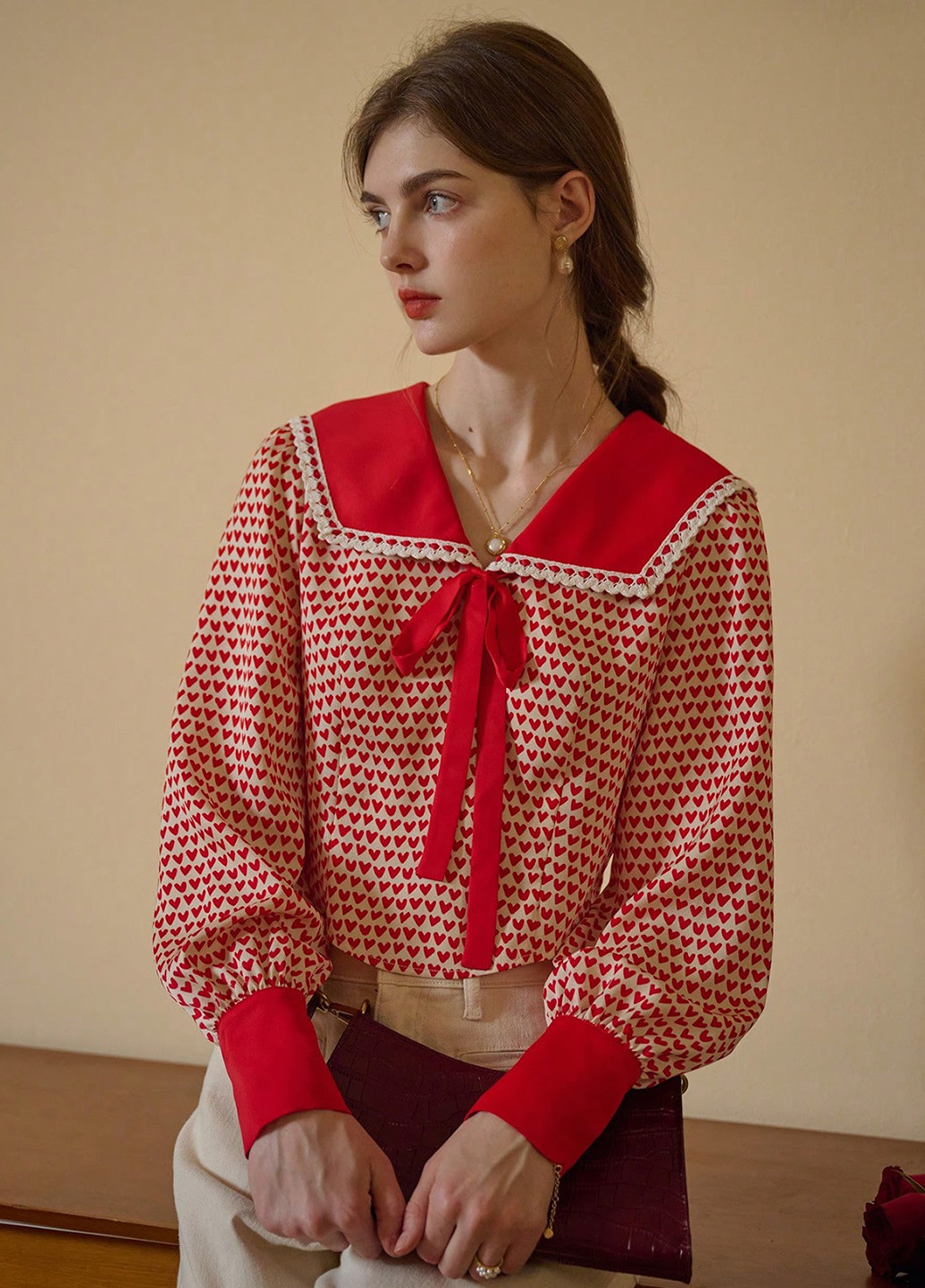 Красная блуза SHEIN