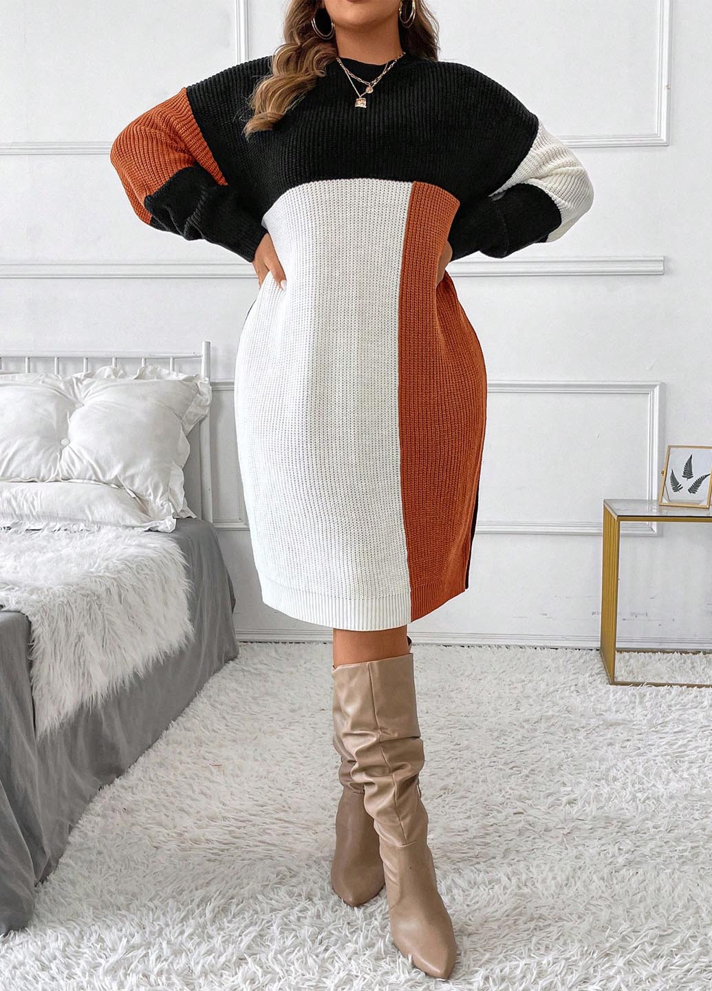 Комбінована кежуал сукня сукня-світшот SHEIN колор блок