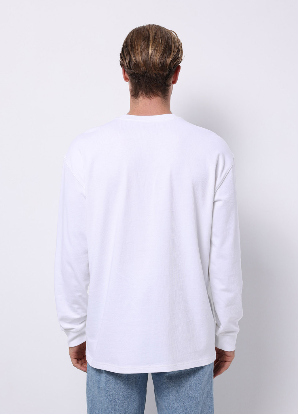 Лонгслів Colin's однотонний білий кежуали бавовна, трикотаж