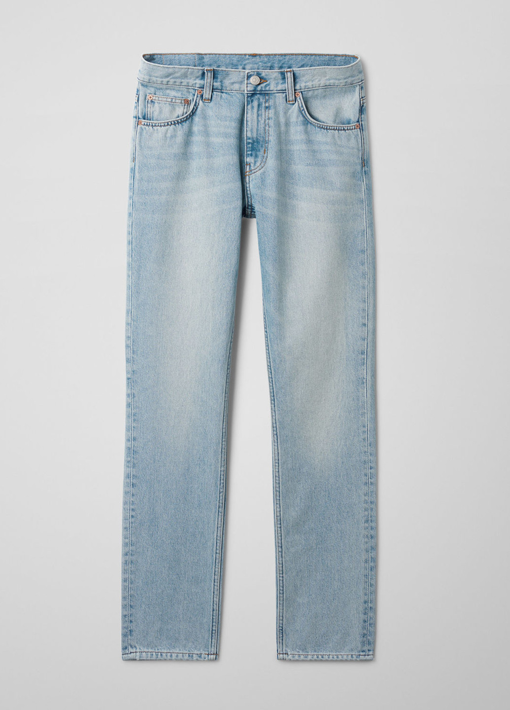 Голубые демисезонные прямые джинсы Weekday