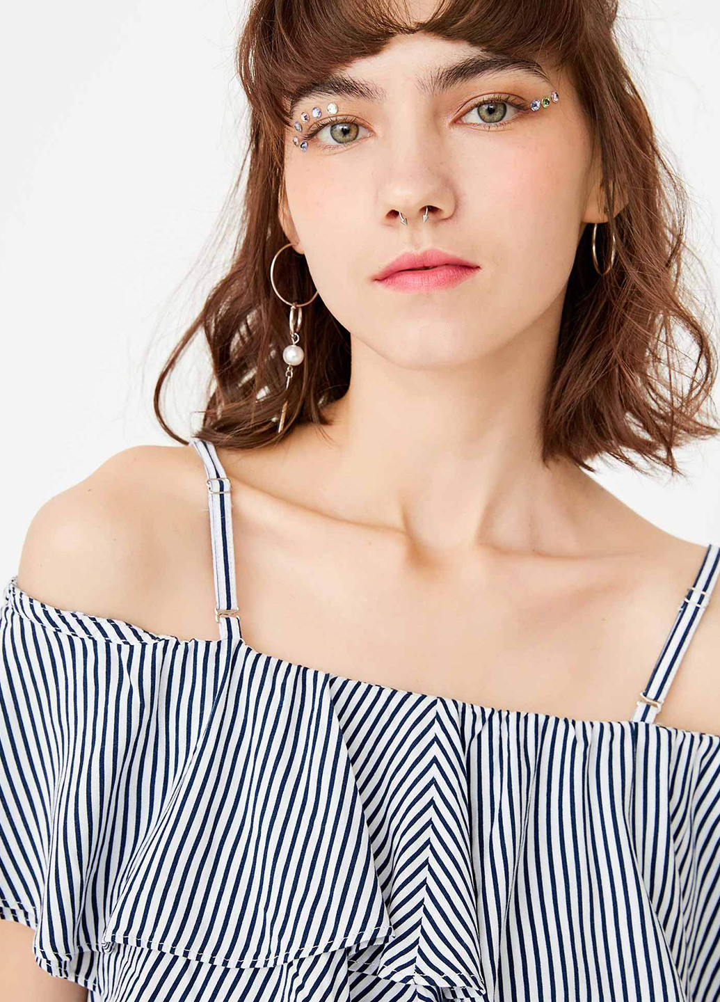 Комбинезон Only комбинезон-шорты однотонный голубой денил хлопок