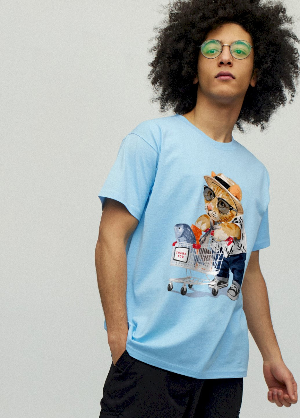 Блакитна футболка чоловіча YAPPI