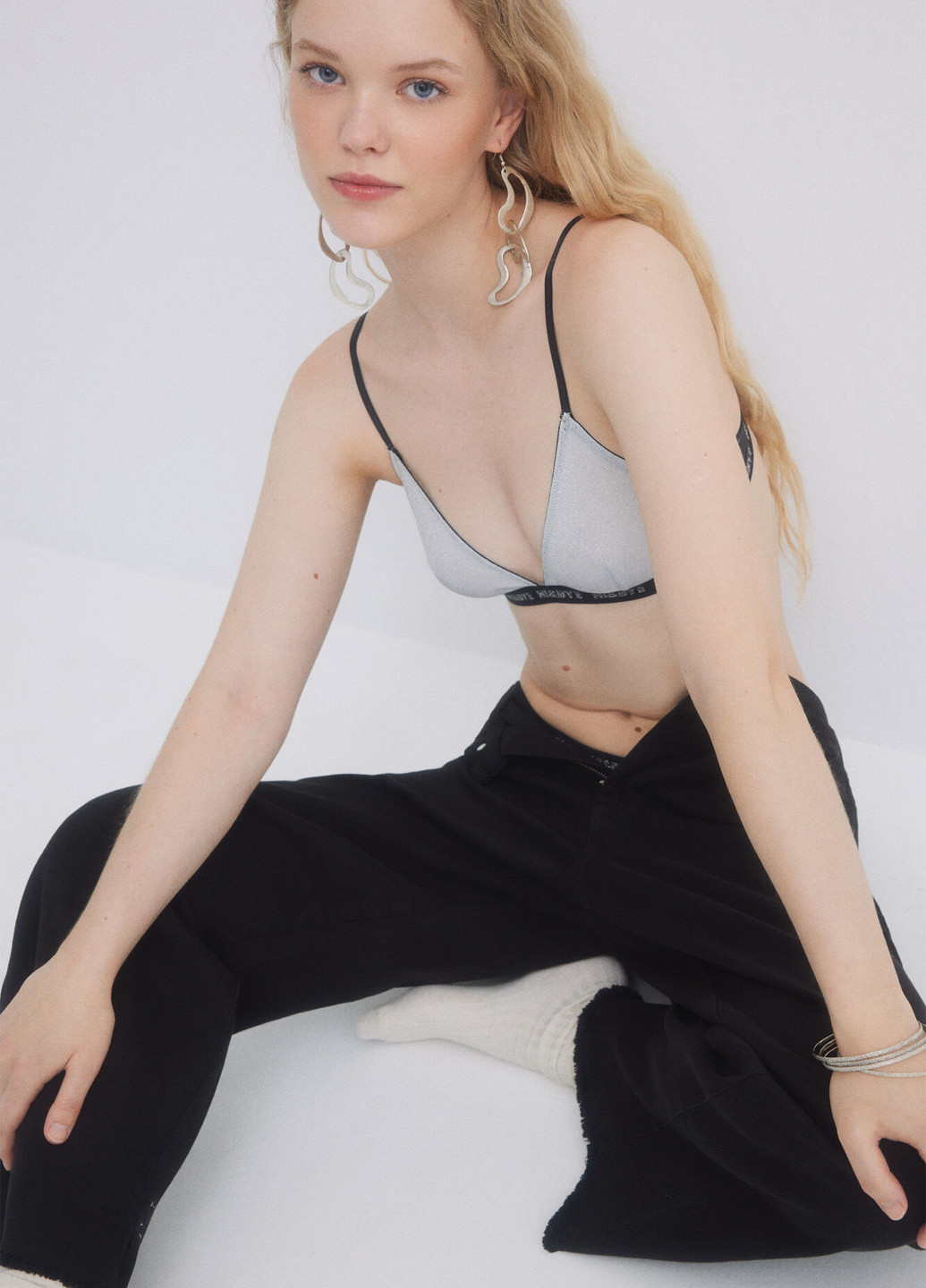 Серый триэнджел бюстгальтер Hi&Bye без косточек полиамид