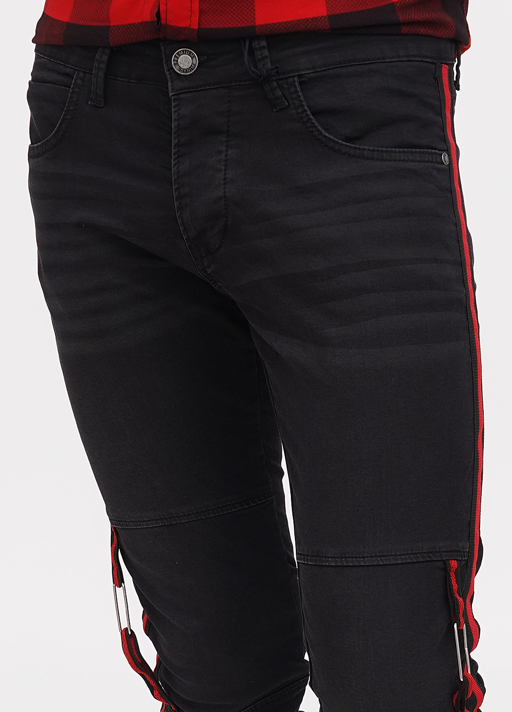 Черные демисезонные скинни джинсы 2Y
